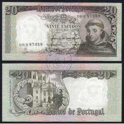 20 Escudos Banknote 1964 Saint Anthony, 20$00 26/05/1964 Plate: 7 - Bank of Portugal (Little Circulated), Pick 167