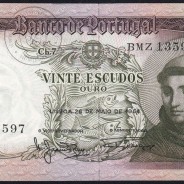 Nota de 20 Escudos 1964 Santo António, 20$00 26/05/1964 Chapa: 7 - Banco de Portugal (Circulada), Pick 167