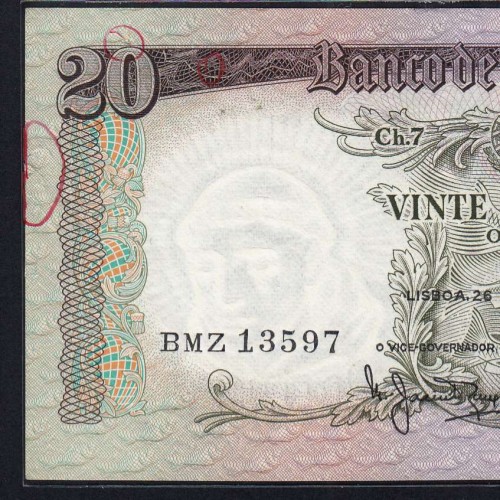 20 Escudos Banknote 1964 Saint Anthony, 20$00 26/05/1964 Plate: 7 - Bank of Portugal (Circulated), Pick 167