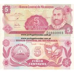 NICARÁGUA - NOTA DE 5 CENTAVOS 1991 ( NÃO CIRCULADA )