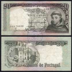 Nota de 20 Escudos 1964 Santo António, 20$00 26/05/1964 Chapa: 7 - Banco de Portugal (Circulada), Pick 167