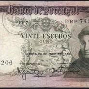 20 Escudos Banknote 1964 Saint Anthony, 20$00 26/05/1964 Plate: 7 - Bank of Portugal (Circulated), Pick 167