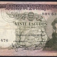 Nota de 20 Escudos 1964 Santo António, 20$00 26/05/1964 Chapa: 7 - Banco de Portugal (Circulada), Pick 167
