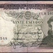 Nota de 20 Escudos 1964 Santo António, 20$00 26/05/1964 Chapa: 7 - Banco de Portugal (Circulada), Pick 167