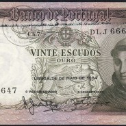 Nota de 20 Escudos 1964 Santo António, 20$00 26/05/1964 Chapa: 7 - Banco de Portugal (Circulada), Pick 167