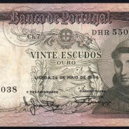 20 Escudos Banknote 1964 Saint Anthony, 20$00 26/05/1964 Plate: 7 - Bank of Portugal (Circulated), Pick 167
