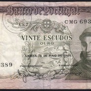 Nota de 20 Escudos 1964 Santo António, 20$00 26/05/1964 Chapa: 7 - Banco de Portugal (Circulada), Pick 167