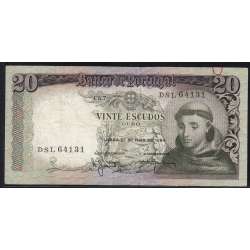 20 Escudos Banknote 1964 Saint Anthony, 20$00 26/05/1964 Plate: 7 - Bank of Portugal (Circulated), Pick 167