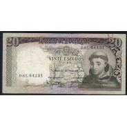 20 Escudos Banknote 1964 Saint Anthony, 20$00 26/05/1964 Plate: 7 - Bank of Portugal (Circulated), Pick 167