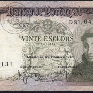 20 Escudos Banknote 1964 Saint Anthony, 20$00 26/05/1964 Plate: 7 - Bank of Portugal (Circulated), Pick 167