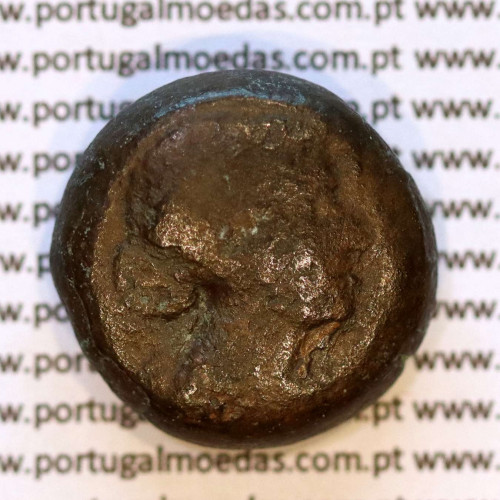 Óbolo de Bronze (AE20), Cleópatra VII, Thea Neotera (51–30 a.C.), ΚΛΕΟΠΑΤΡΑΣ ΒΑΣΙΛΙΣΣΗΣ, Reino Ptolemaico, Alexandria, Egito