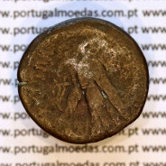 Óbolo de Bronze (AE20), Cleópatra VII, Thea Neotera (51–30 a.C.), ΚΛΕΟΠΑΤΡΑΣ ΒΑΣΙΛΙΣΣΗΣ, Reino Ptolemaico, Alexandria, Egito