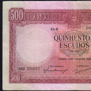 500 Escudos 1952 D.João IV 11/03/1952, 500$00 Quinhentos Escudos Chapa:8 Banco de Portugal, (C), Pick 158