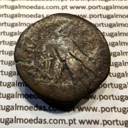 Óbolo de Bronze (AE20), Cleópatra VII, Thea Neotera (51–30 a.C.), ΚΛΕΟΠΑΤΡΑΣ ΒΑΣΙΛΙΣΣΗΣ, Reino Ptolemaico, Alexandria, Egito