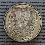 10 Escudos 1948 prata, 10$00 escudos prata 1948 da Republica Portuguesa, (MBC+), World Coins Portugal KM 582