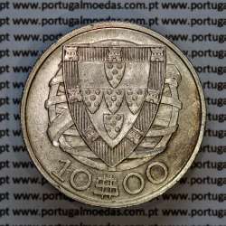 10 escudos 1933 prata, 10$00 1933 prata da Republica Portuguesa, (MBC+),  World Coins Portugal KM 582