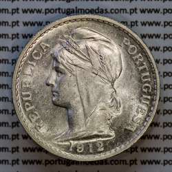 50 centavos 1912 prata, $50 centavos prata 1912 da Republica Portuguesa, (Soberba), World Coins Portugal KM 561 -01