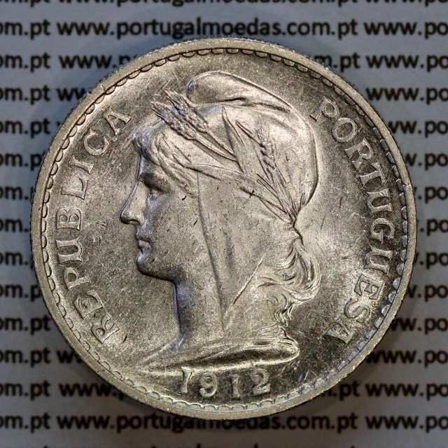 50 centavos 1912 prata, $50 centavos prata 1912 da Republica Portuguesa, (Soberba), World Coins Portugal KM 561 -01
