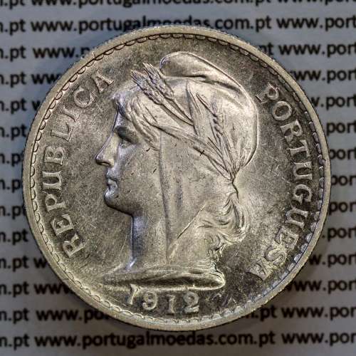 Portugal, silver coin of 50 centavos 1912 or $50 centavos 1912 of Portuguese Republic, (UNC), World Coins Portugal KM 561 -03