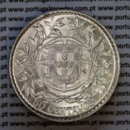 Portugal, silver coin of 50 centavos 1913 or $50 centavos 1913 of Portuguese Republic, (AU), World Coins Portugal KM#561