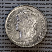 Portugal, silver coin of 50 centavos 1913 or $50 centavos 1913 of Portuguese Republic, (AU), World Coins Portugal KM#561