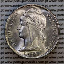 Portugal, silver coin of 50 centavos 1914 or $50 centavos 1914 of Portuguese Republic, (UNC), World Coins Portugal KM 561 03