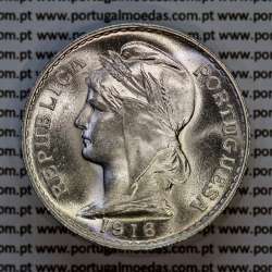 50 centavos 1916 prata, $50 centavos prata 1916 da Republica Portuguesa, (Soberba), World Coins Portugal KM 561 01