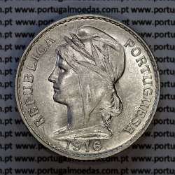 50 centavos 1916 prata, $50 centavos prata 1916 da Republica Portuguesa, (Bela), World Coins Portugal KM 561