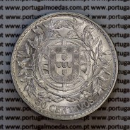 Portugal, silver coin of 50 centavos 1916 or $50 centavos 1916 of Portuguese Republic, (XF/AU), World Coins Portugal KM 561