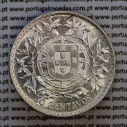 Portugal, silver coin of 50 centavos 1916 of Portuguese Republic, (Proof Like finish), World Coins Portugal KM 561