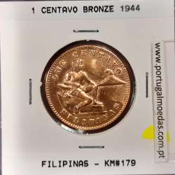 Philippines 1 Centavo 1944 S Bronze, (Fine), Coins of the World Philippines KM 179
