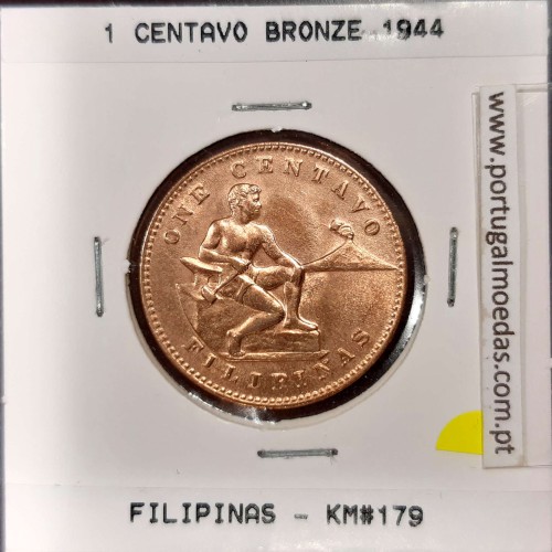 Philippines 1 Centavo 1944 S Bronze, (UNC), Coins of the World Philippines KM 179
