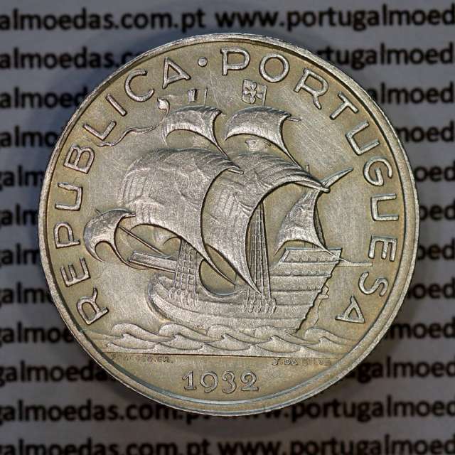 5 escudos 1932 prata, 5$00 1932 prata da República Portuguesa, (Bela), World Coins Portugal KM 581 01