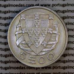 5 escudos 1932 prata, 5$00 1932 prata da República Portuguesa, (Bela), World Coins Portugal KM 581 04