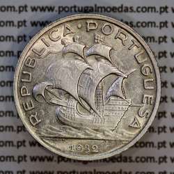 Portugal, silver coin of 5 Escudos 1934, 5$00 1934 silver coin of the Portuguese Republic, (VF+/XF-), World Coins Portugal KM581