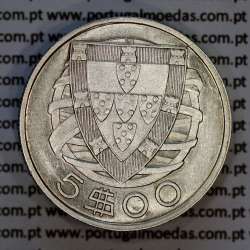 Portugal, silver coin of 5 Escudos 1934, 5$00 1934 silver coin of the Portuguese Republic, (VF+/XF-), World Coins Portugal KM581