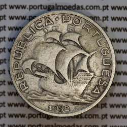 Portugal, silver coin of 5 Escudos 1932, 5$00 1932 silver coin of the Portuguese Republic, (VF), World Coins Portugal KM581