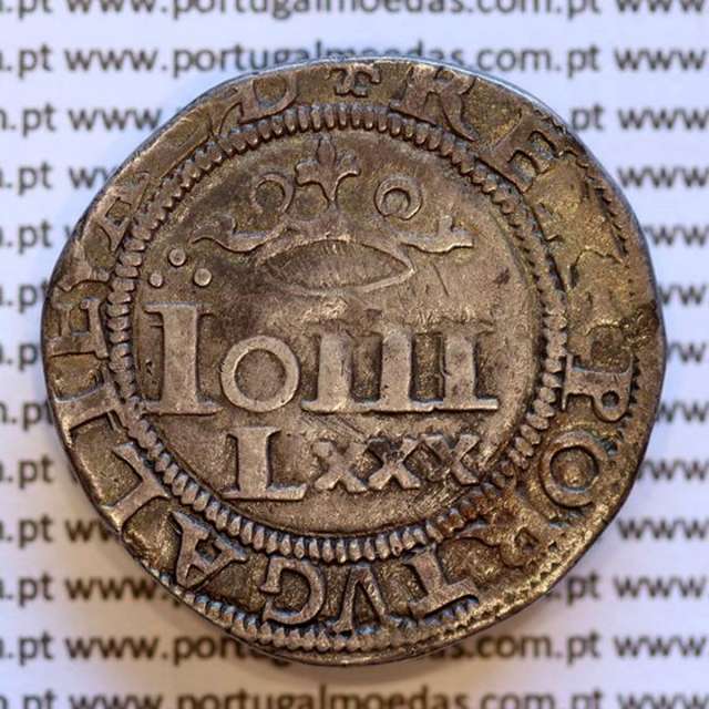 Portugal, silver coin of "Real Português Dobrado" of King João III (1521–1557), ☩REX▾PORTVGALIE▾AL▾D / .▾. IN▾HOC▾SIGNO▾VINCES