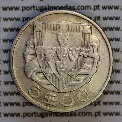 Portugal, silver coin of 5 Escudos 1932, 5$00 1932 silver coin of the Portuguese Republic, (F+/VF-), World Coins Portugal KM581