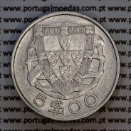 5 escudos 1937 Prata, 5$00 Escudos 1937 prata Republica Portuguesa, (MBC), World Coins Portugal KM 581