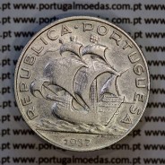5 escudos 1937 Prata, 5$00 Escudos 1937 prata Republica Portuguesa, (MBC), World Coins Portugal KM 581