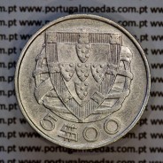 5 escudos 1937 Prata, 5$00 Escudos 1937 prata Republica Portuguesa, (MBC), World Coins Portugal KM 581