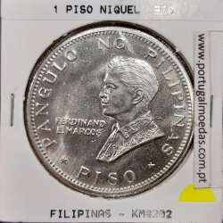 Philippines 1 Piso 1970 Nickel, (UNC), Coins of the World Philippines KM 202