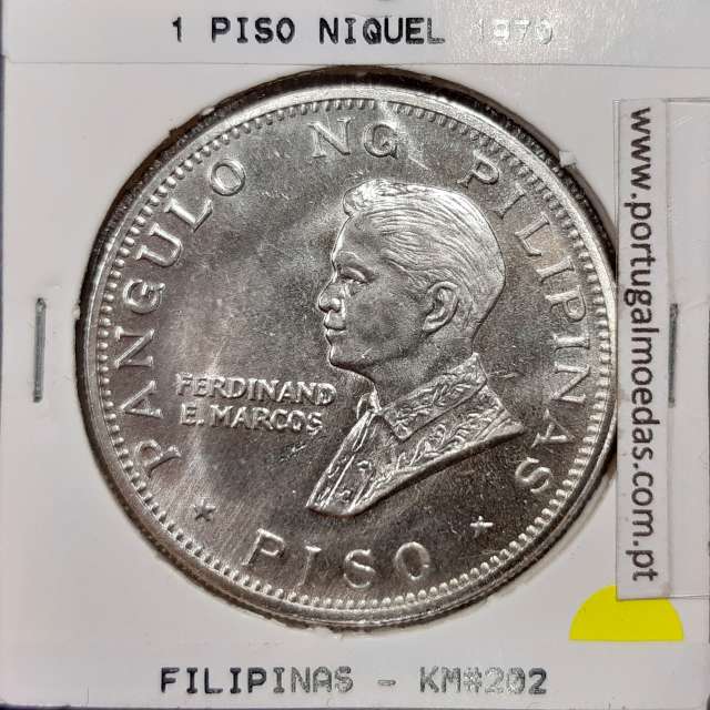 Philippines 1 Piso 1970 Nickel, (UNC), Coins of the World Philippines KM 202