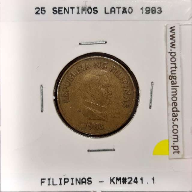 Philippines 25 Sentimo 1983 Brass, (VF), Coins of the World Philippines KM 241.1