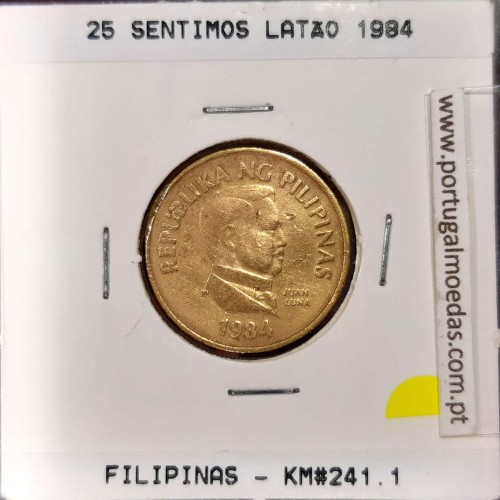 Philippines 25 Sentimo 1984 Brass, (VF), Coins of the World Philippines KM 241.1