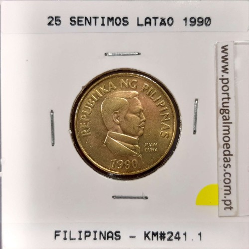 Philippines 25 Sentimo 1990 Brass, (UNC), Coins of the World Philippines KM 241.1