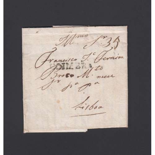 Carta Pré-Filatélica circulada de Coimbra para Lisboa datada de 09-11-1823