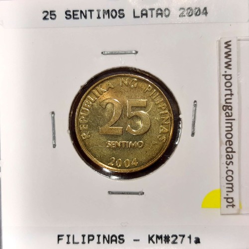 Philippines 25 Sentimo 2004 Brass, (UNC), Coins of the World Philippines KM 271a