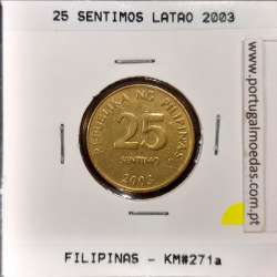 Philippines 25 Sentimo 2003 Brass, (XF), Coins of the World Philippines KM 271a